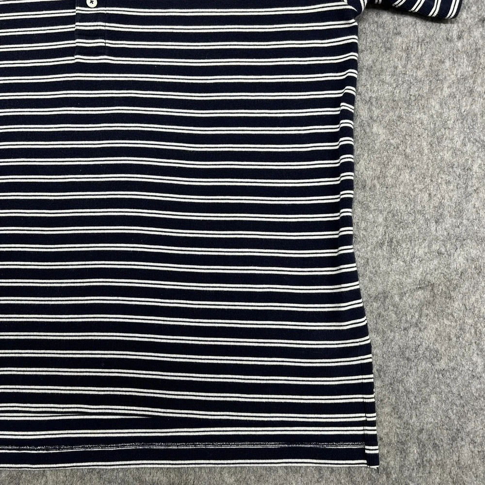 Vintage Polo Ralph‎ Lauren Polo Shirt Mens L Blue Big Stripe Button Down Pony